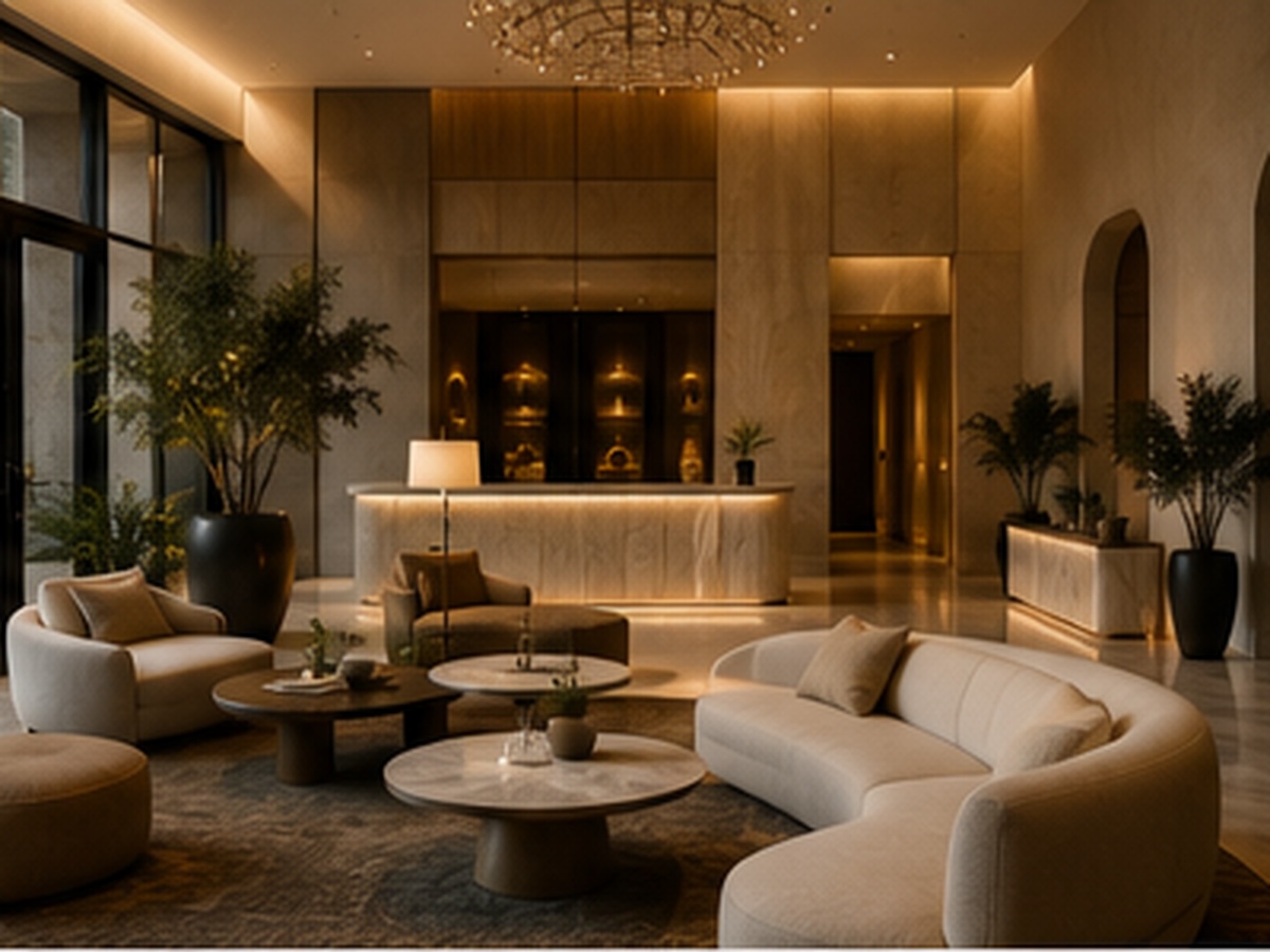 Boutique hotel lobby